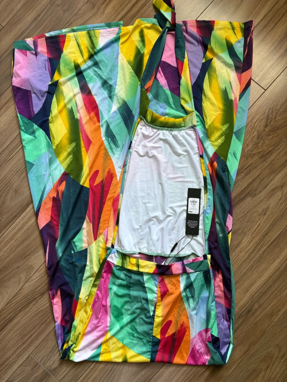 Vibrant Multi-Color Abstract Print Maxi Dress - Picture 2 of 3
